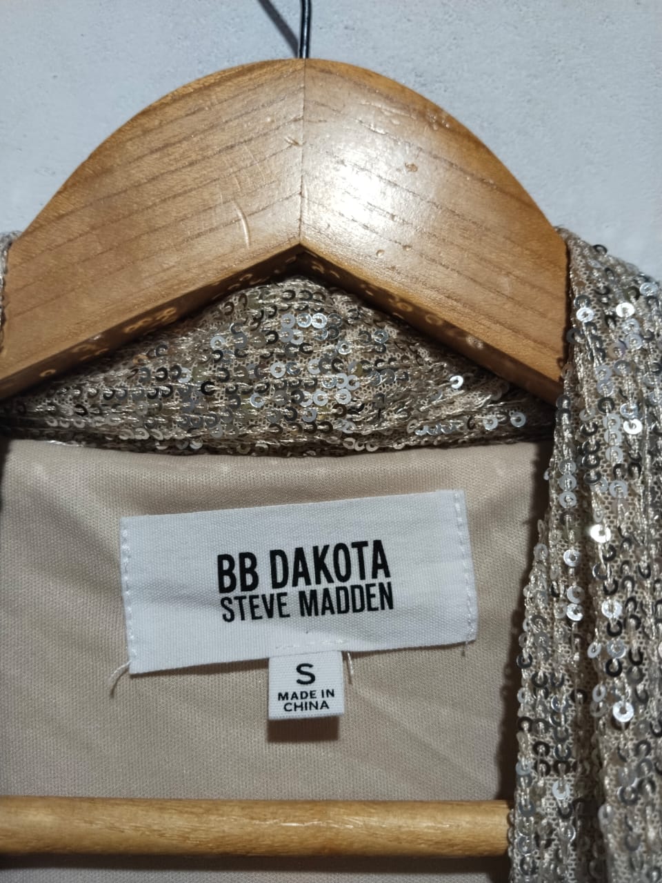 BB DAKOTA STEVE MADDEN|S/M|BUST 21|SILVER SEQUIN DUSTER JACKET