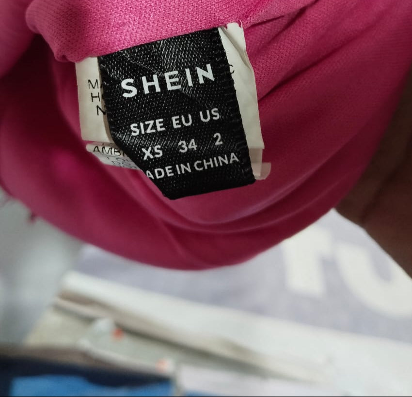 SHEIN|XS|BUST 14|FUCHSIA PINK FRINGE SEQUIN MINI DRESS