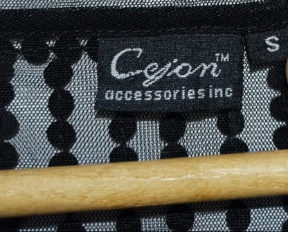 CEJION|S|BUST 18|BLACK SEQUIN MESH CROPPED JACKET