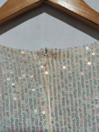 BOOHOO|XL|BUST 18|PLUS SEQUIN PLUNGE TIERED SKATER DRESS