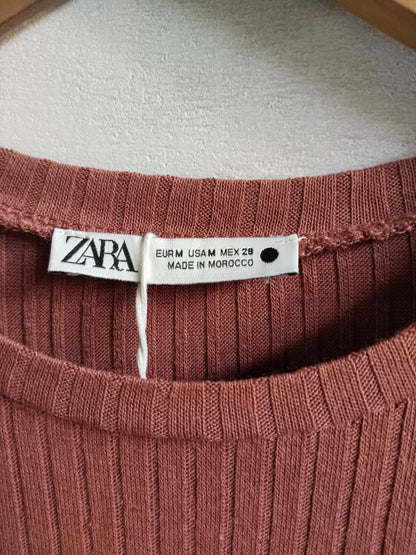 ZARA|M|BUST 15|RIBBED DRESS WITH SHOULDER PADS