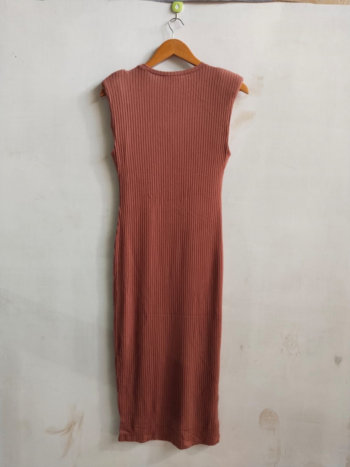 ZARA|M|BUST 15|RIBBED DRESS WITH SHOULDER PADS