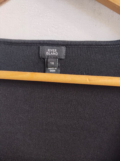 BLACK LONG PUFF SLEEVE MINI DRESS