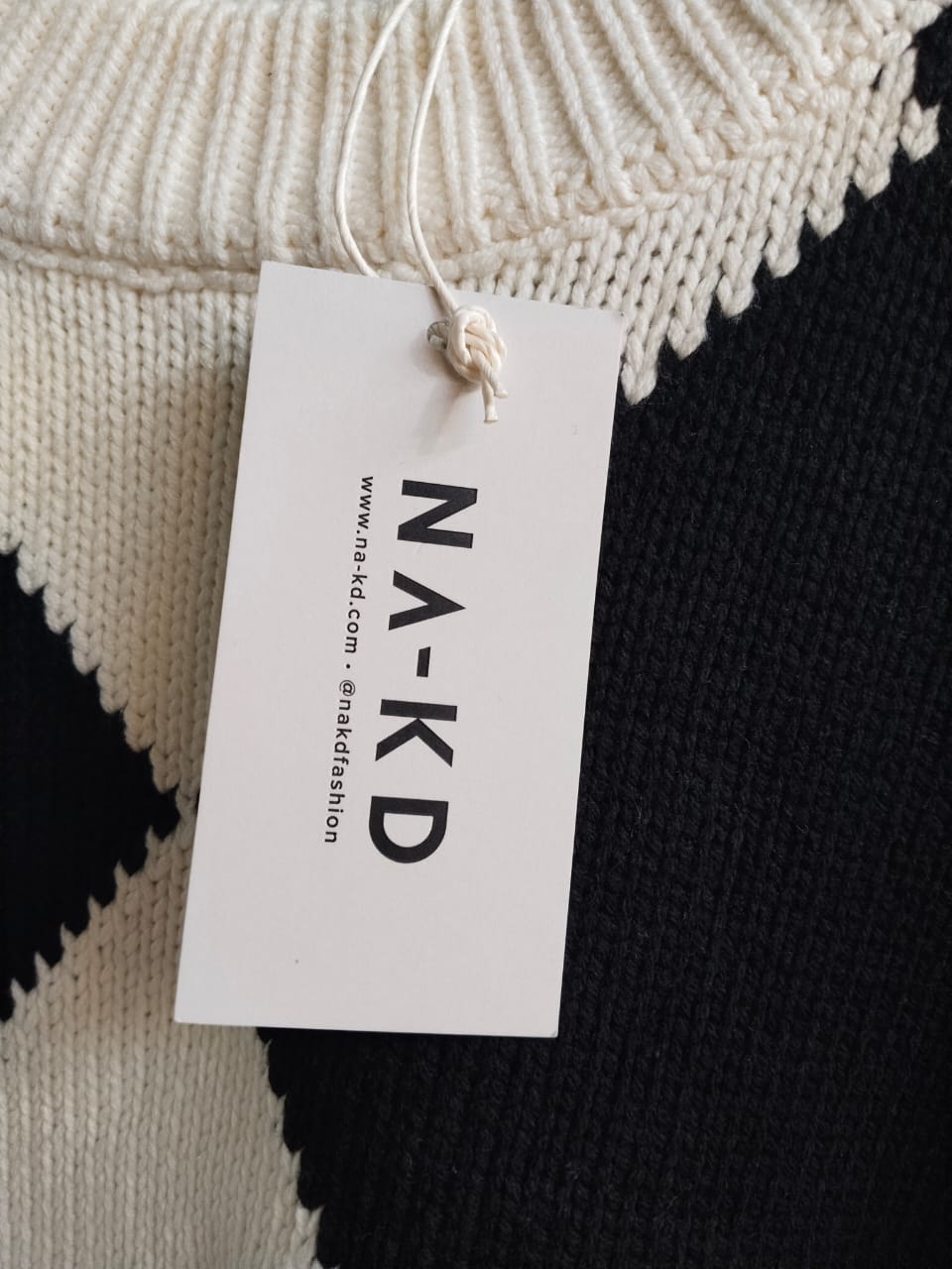 NAKD|S/M|BUST 20|Oversized Checkered Knitted Sweater