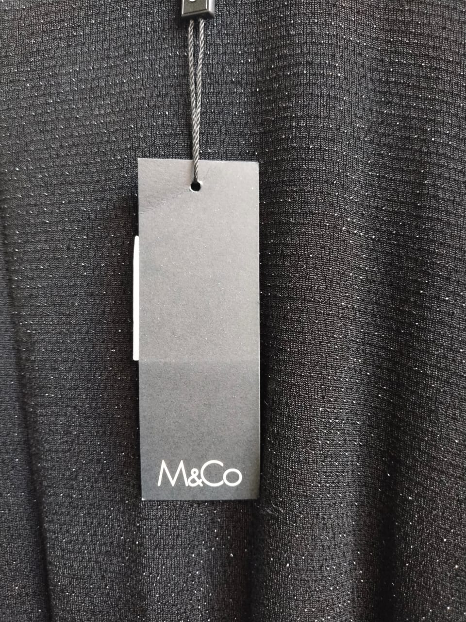 M&CO|L/XL|BUST 20|BLACK GLITTER SHORT SLEEVE WIDE LEG JUMPSUIT