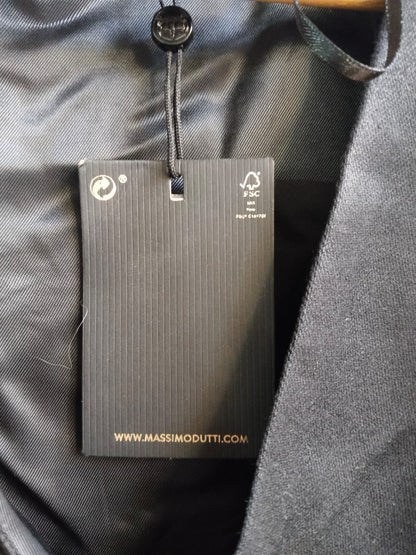 MASSIMO DUTTI|S|BUST 18|BLACK V-NECK LONG SLEEVE DRESS