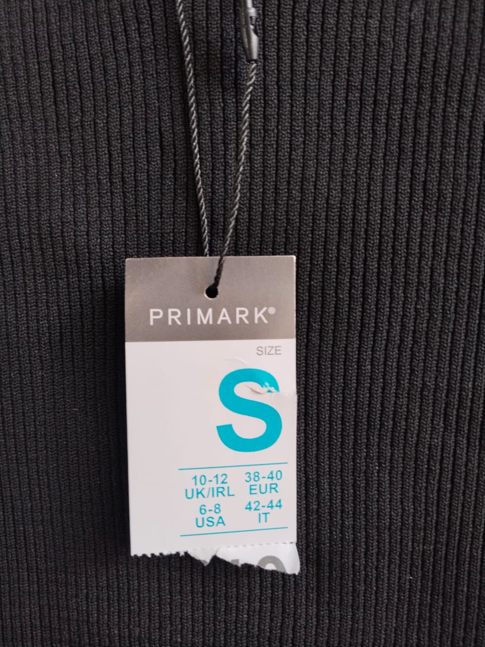 PRIMARK|S|BUST 12.5|BLACK RIBBED OFF-THE-SHOULDER LONG SLEEVE BODYSUIT