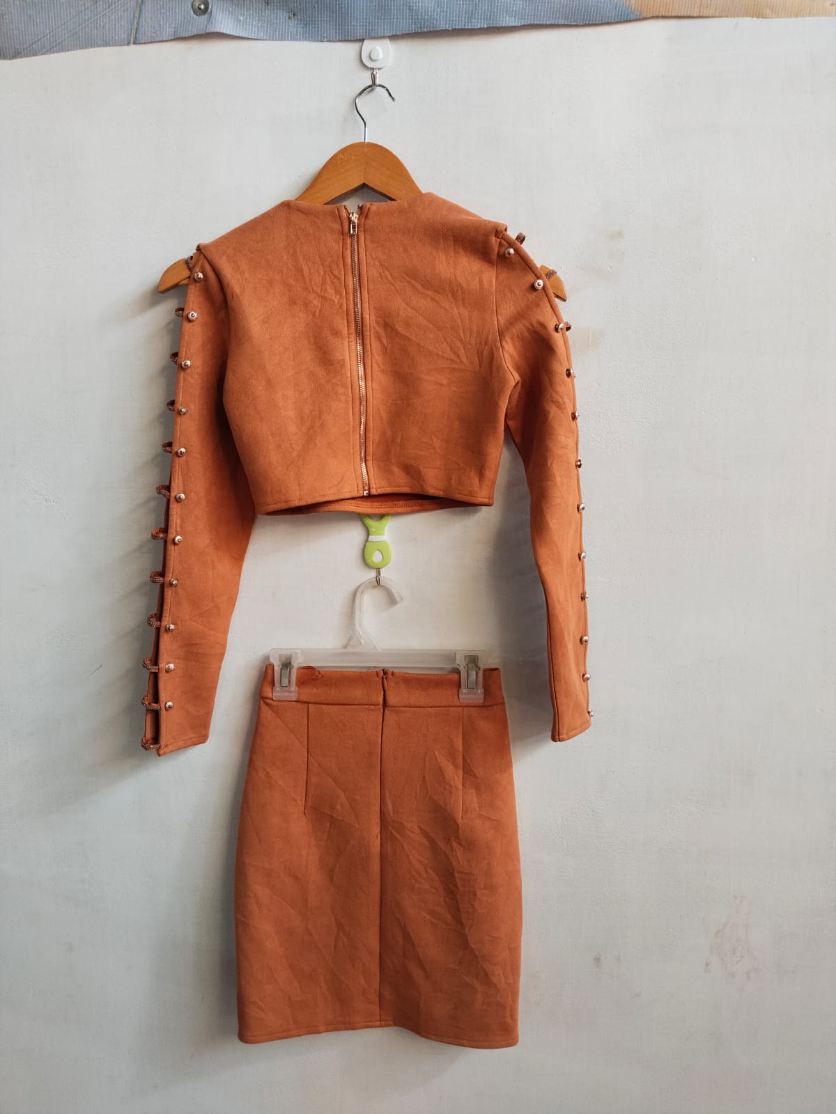 OHPOLLY.COM|S|BUST 15|SAUDE TWO-PIECE SET (CROP TOP AND MINI SKIRT)