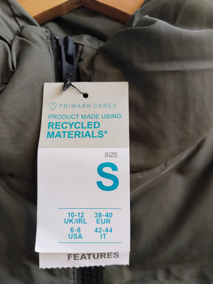 PRIMARK|S|BUST 21|DARK GREEN OLIVE PUFFER VEST