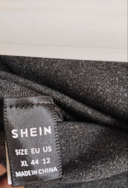 SHEIN|XL|WAIST 30|DARK GREY ATHLETIC LEGGINGS WITH WHITE SIDE STRIPE