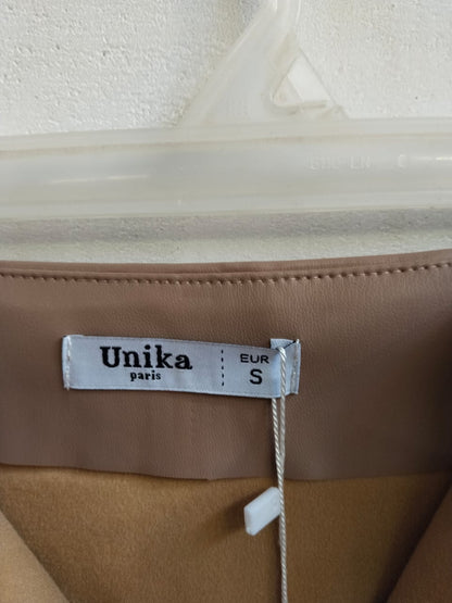 UNIKA PARIS|S|WAIST 16| FAUX LEATHER PENCIL MIDI SKIRT