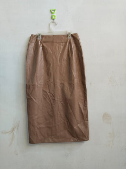 UNIKA PARIS|S|WAIST 16| FAUX LEATHER PENCIL MIDI SKIRT