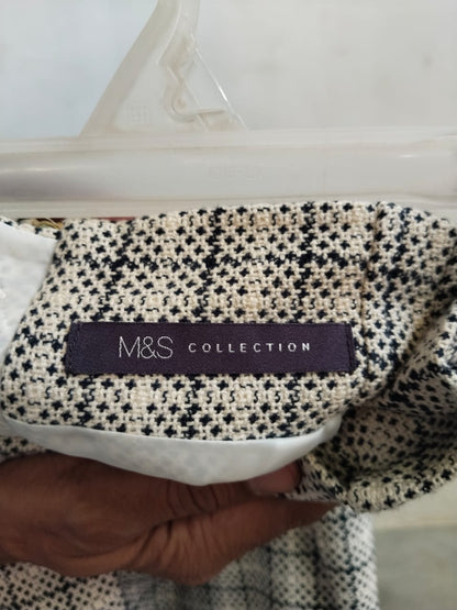 MARK&SPENCER|M|WAIST 30| TWEED PLAID PENCIL MIDI SKIRT