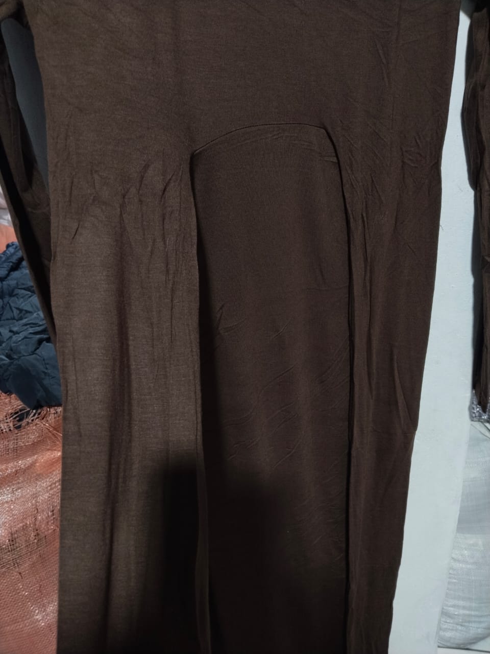 SHEIN|S|BUST 15|LUNE CREW NECK LONG SLEEVE MAXI MOCHA BROWN DRESS