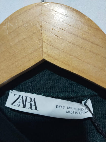 ZARA|S|BUST 18|SHOULDER PAD KNIT HIGH COLLAR SLEEVELESS TOP