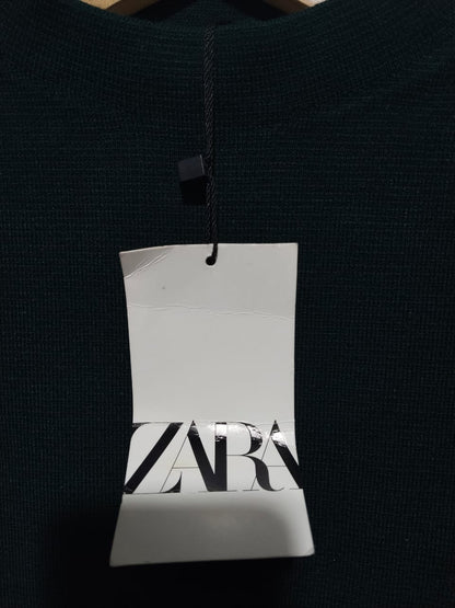 ZARA|S|BUST 18|SHOULDER PAD KNIT HIGH COLLAR SLEEVELESS TOP