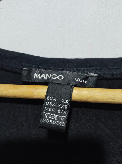 MANGO|XS|BUST 13|BLACK SLEEVELESS PLEATED MAXI DRESS WITH GOLD CHAIN POCKET ACCENTS