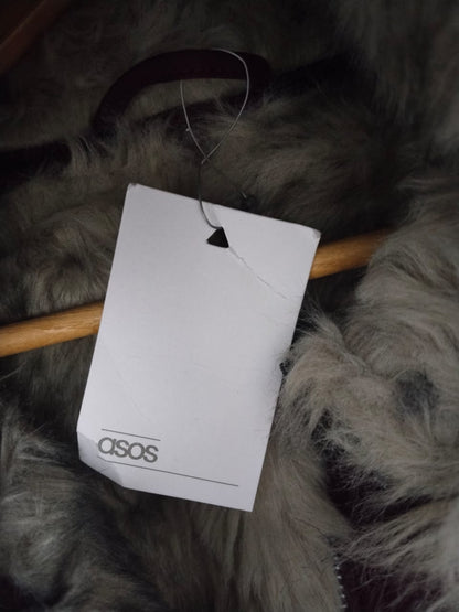 ASOS|XL/XXL|BUST 26|MAROON FAUX FUR HOODED LONGLINE PARKA JACKET