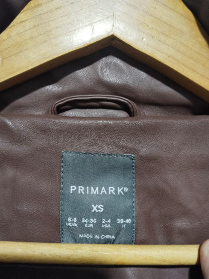 PRIMARK|XS/S|BUST 20|Brown Faux Leather Puffer Vest