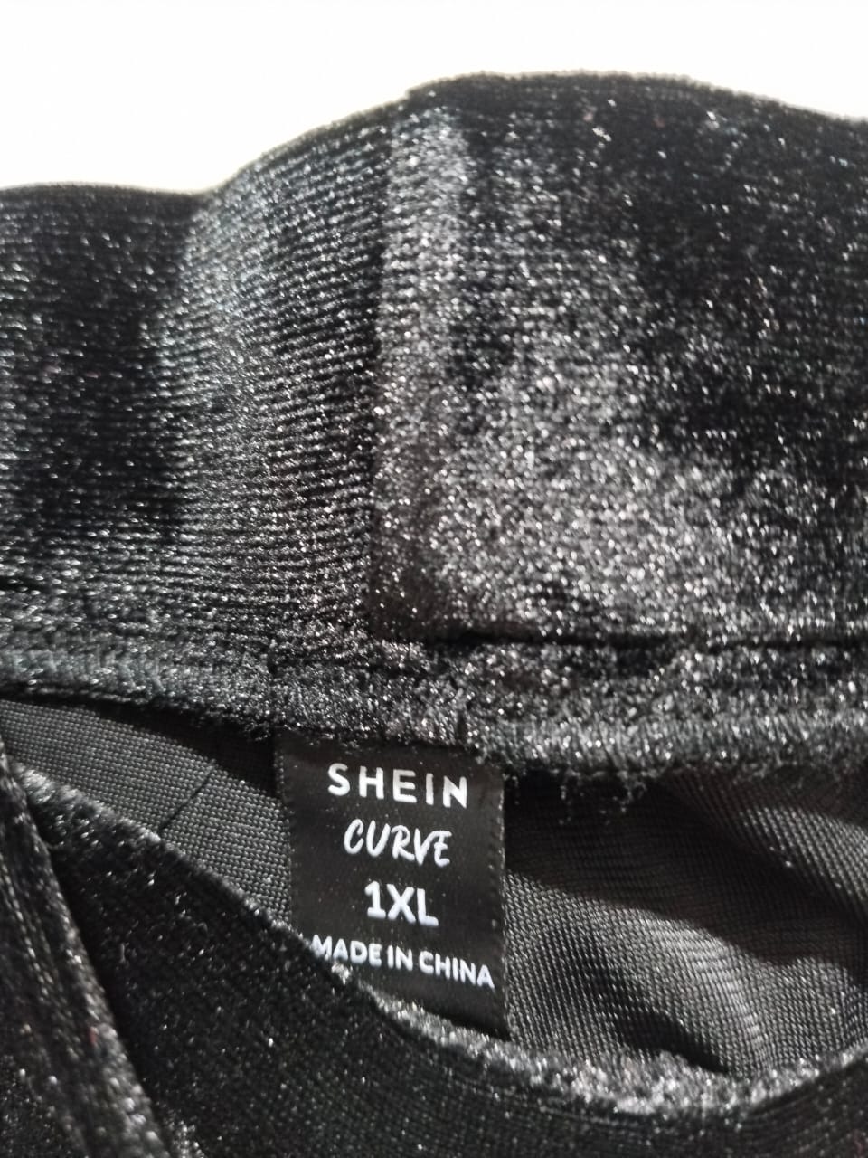 SHEIN CURVE|L/XL|WAIST 32|BLACK VELVET LACE FLARE LEG TROUSERS (