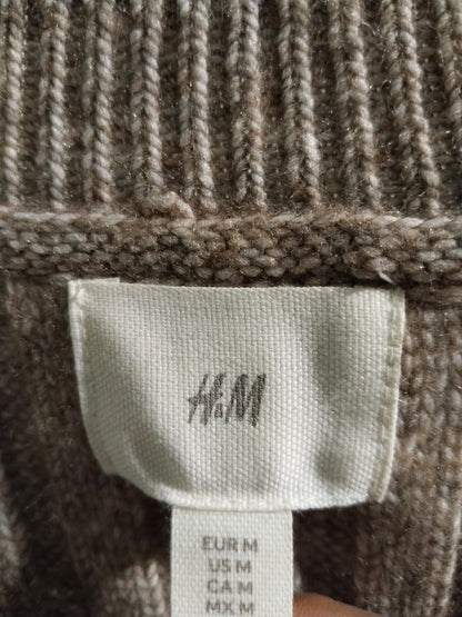 H&M|M|BUST 22|BROWN CHUNKY RIBBED KNIT MIDI SWEATER DRESS