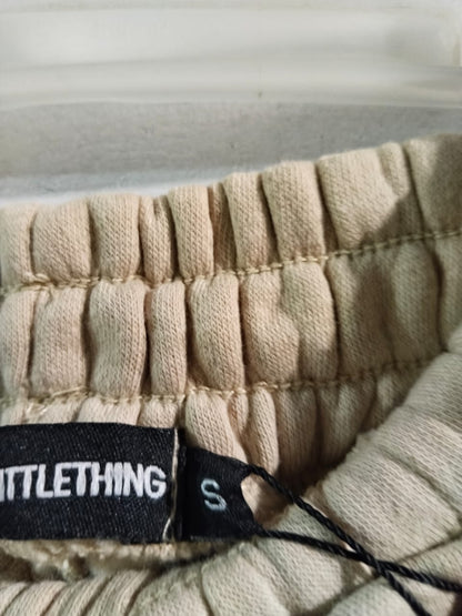 PRETTY LITTLE THING|S|WAIST 24| C8| BEIGE ELASTIC WAIST JOGGING PANTS