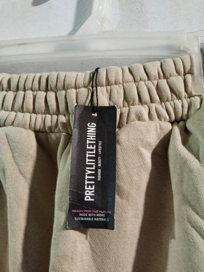 PRETTY LITTLE THING|S|WAIST 24| C8| BEIGE ELASTIC WAIST JOGGING PANTS