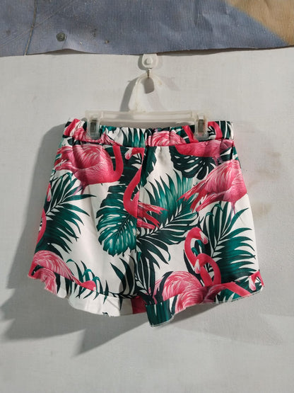 FLAMINGO PRINT TROPICAL SHORTS|XL|WAIST 26