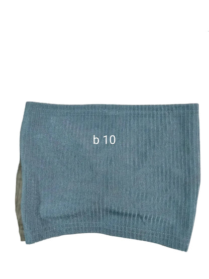 LONESS|XS|BUST 10| LIGHT BLUE RIBBED KNIT TUBE TOP