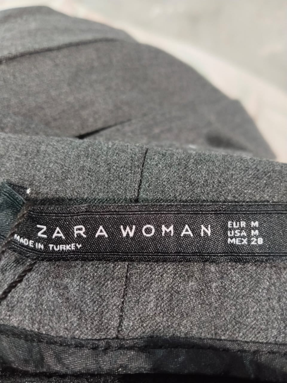 ZARA|M|WAIST 30|DARK GREY WIDE LEG PLEATED TROUSERS