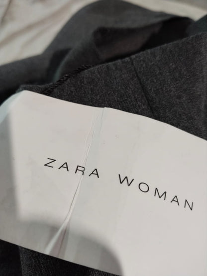 ZARA|M|WAIST 30|DARK GREY WIDE LEG PLEATED TROUSERS