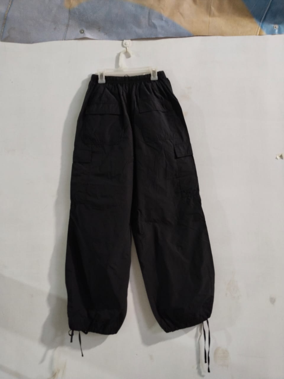 BERSHKA|XS|WAIST 24|BLACK WIDE LEG CARGO PANTS