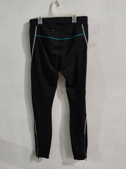 CRANE|M|WAIST 28| BLACK TRACK PANTS WITH WHITE PIPING AND LOGO