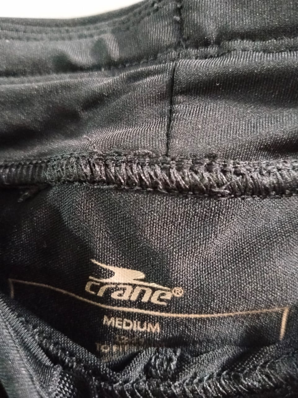 CRANE|M|WAIST 28| BLACK TRACK PANTS WITH WHITE PIPING AND LOGO