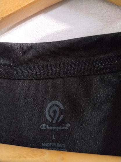 CHAMPION|L|BUST 17|BLACK SHORT SLEEVE T-SHIRT