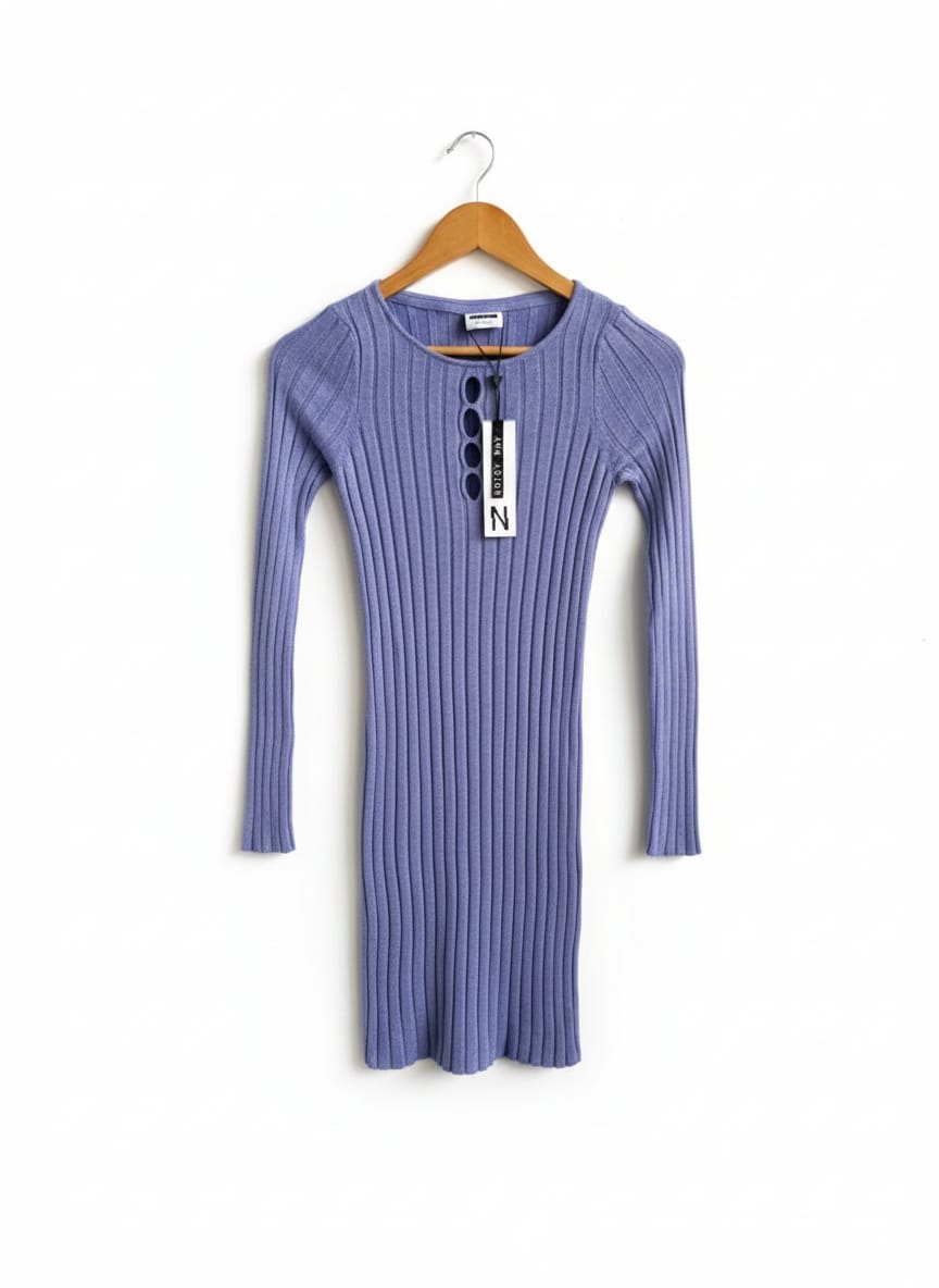 NOISY MAY |M/L|BUST 12| WIDE RIB KNIT MINI DRESS