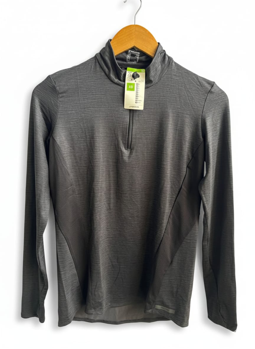 DECATHLON|XS|BUST 16| BLACK HEATHER QUARTER-ZIP PULLOVER