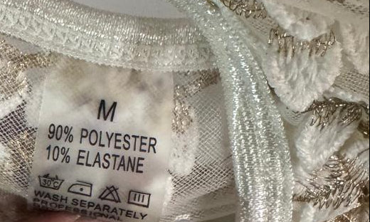 White FLoral Embroidered Chain-Linked Teddy Bodysuit|M