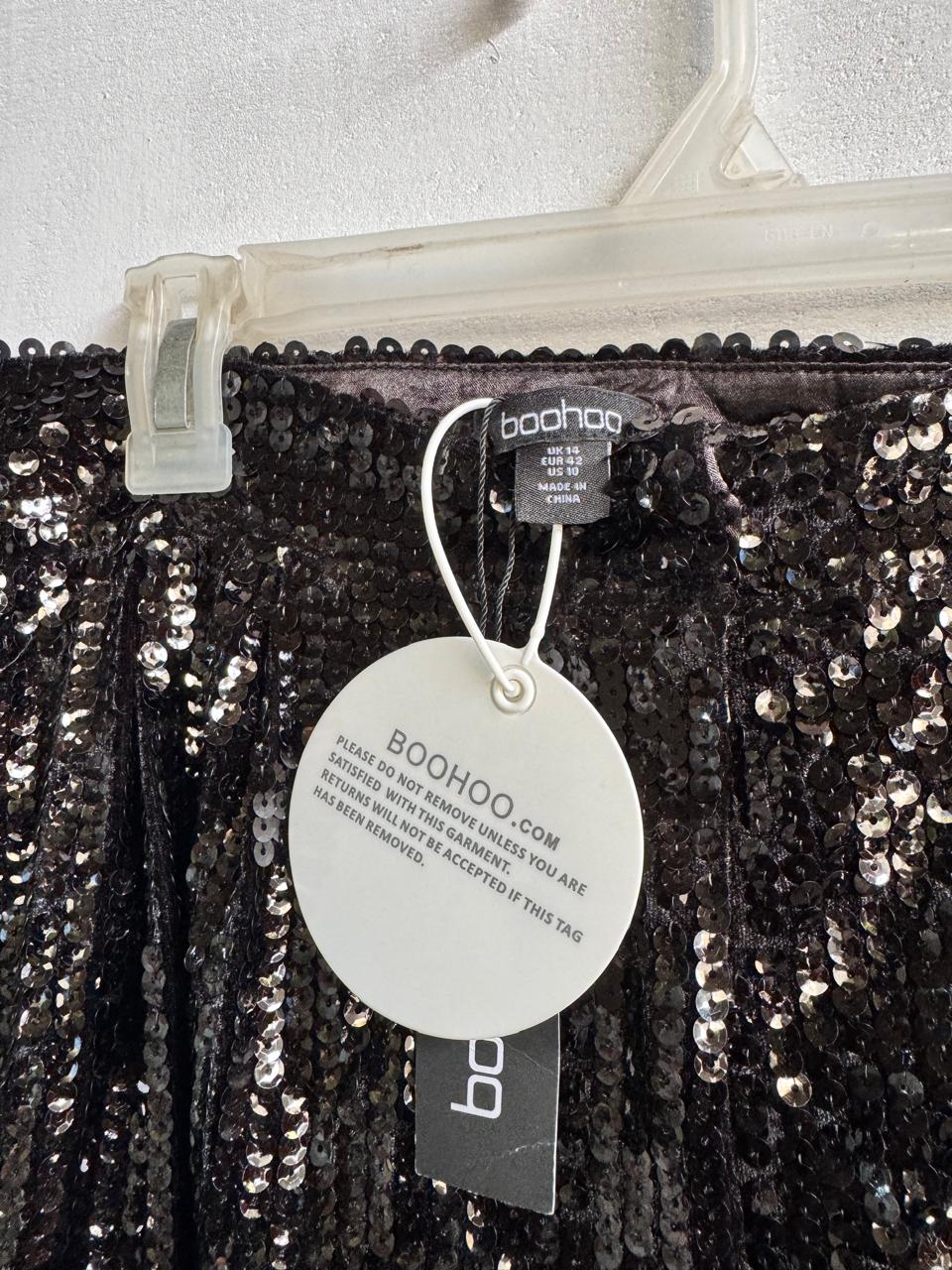 BOOHOO|L|WAIST 32|Boohoo Black Sequin Trousers