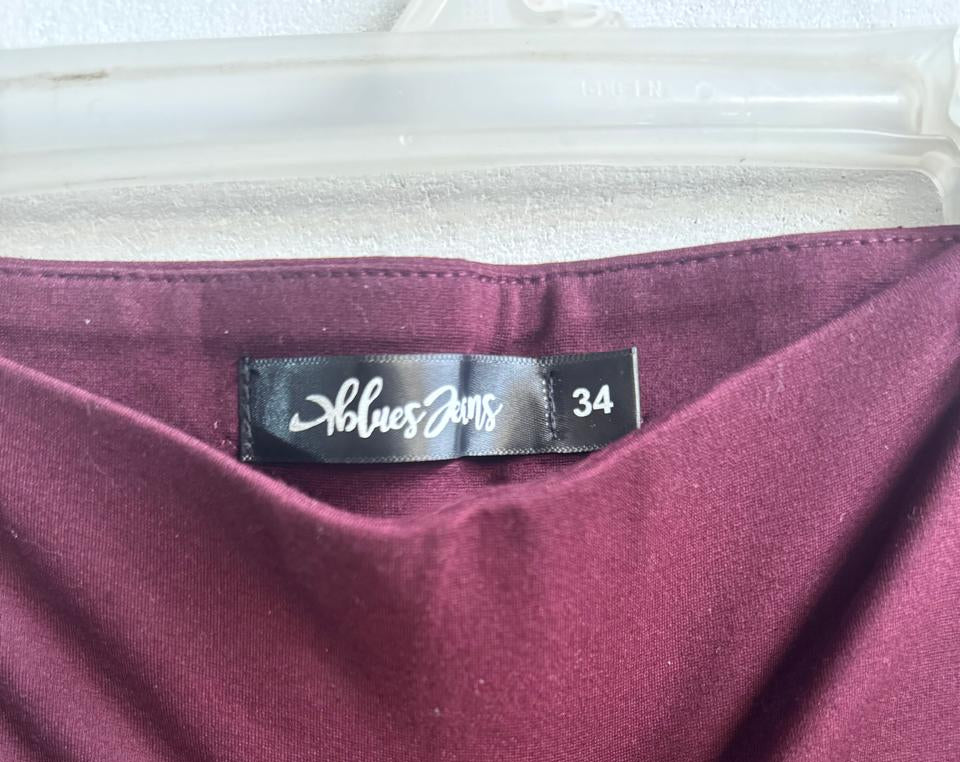 Ablues Jins|L|WAIST 32|MAROON HIGH-WAISTED PULL-ON TROUSERS