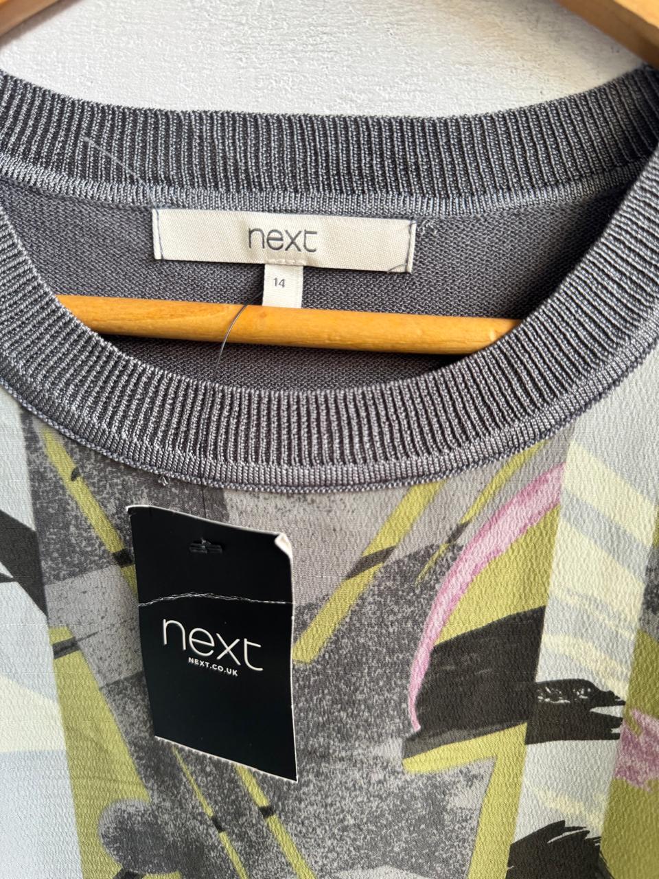 NEXT|M/L|BUST 19|NEXT GRAPHIC PRINT SLEEVELESS KNIT TOP