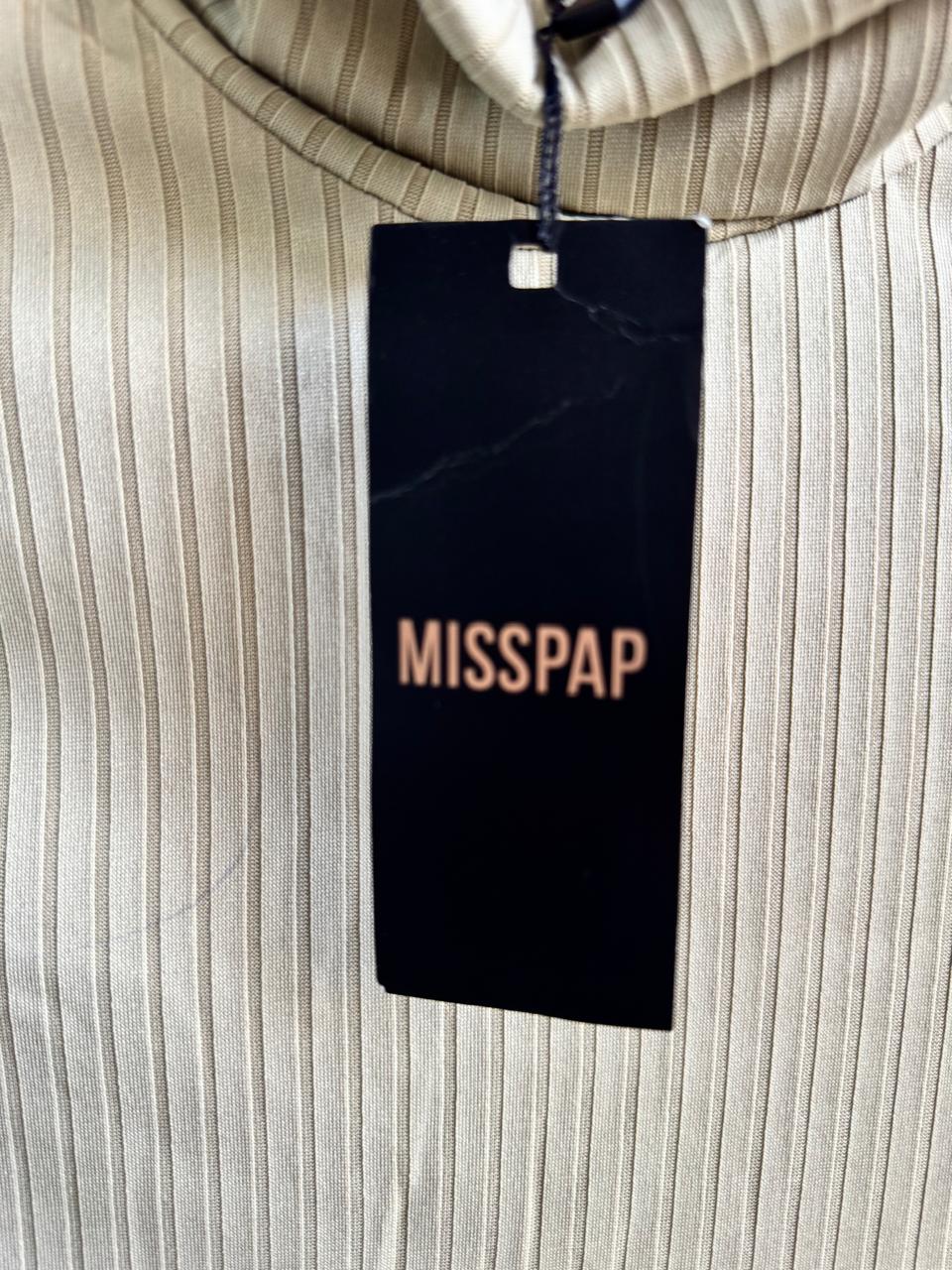 MISSPAP|M|BEIGE RIBBED TURTLENECK BODYSUIT