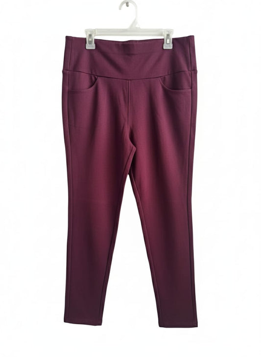 Ablues Jins|L|WAIST 32|MAROON HIGH-WAISTED PULL-ON TROUSERS
