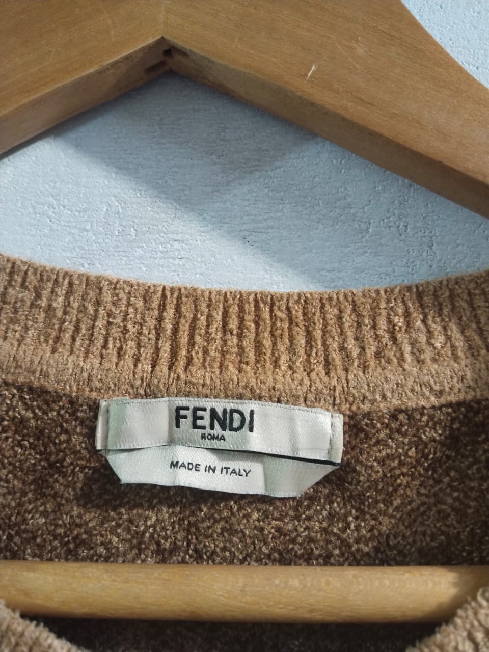 FENDI|S|BUST 15|FF-Logo Knitted Midi Dress