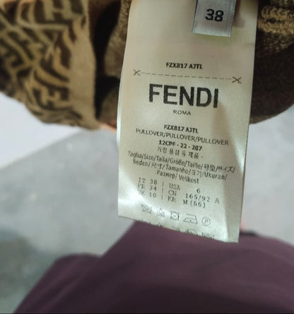 FENDI|S|BUST 15|FF-Logo Knitted Midi Dress