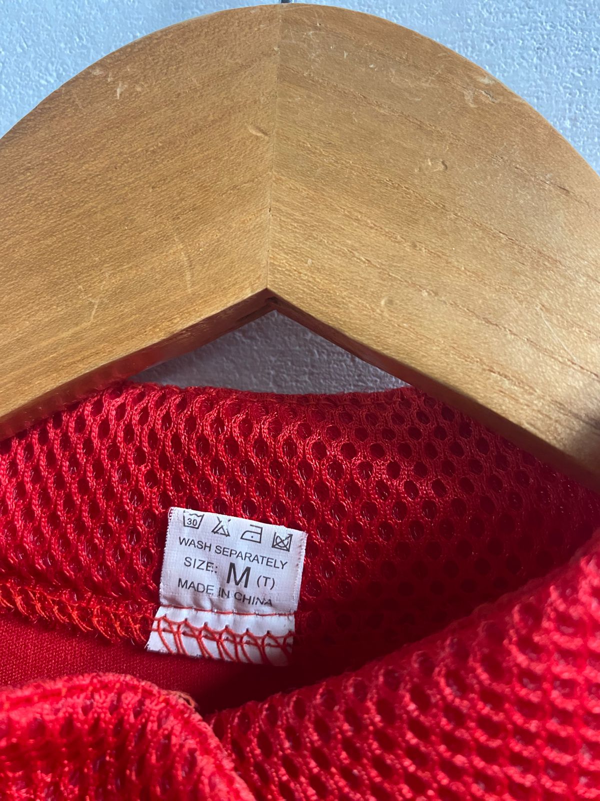 Red Ruffled Bodysuit With A High Neckline|M|BUST 15