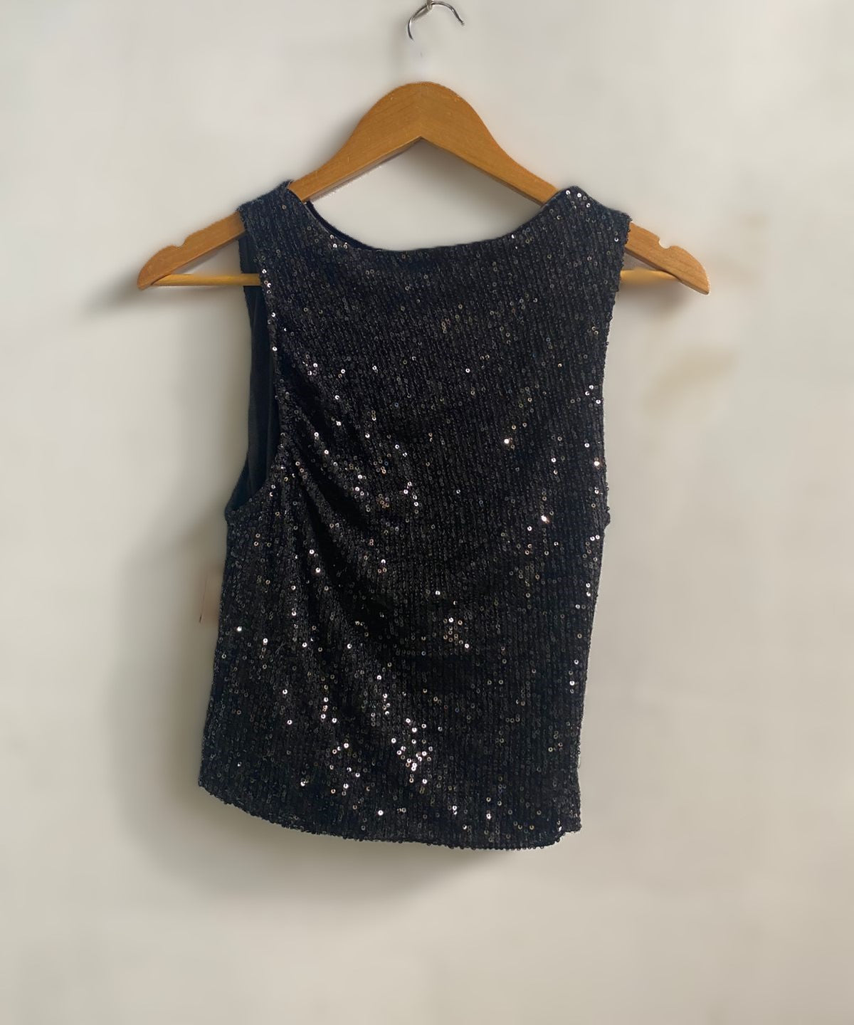 ACW|S/M|BUST 14| BLACK SEQUIN SLEEVELESS TOP