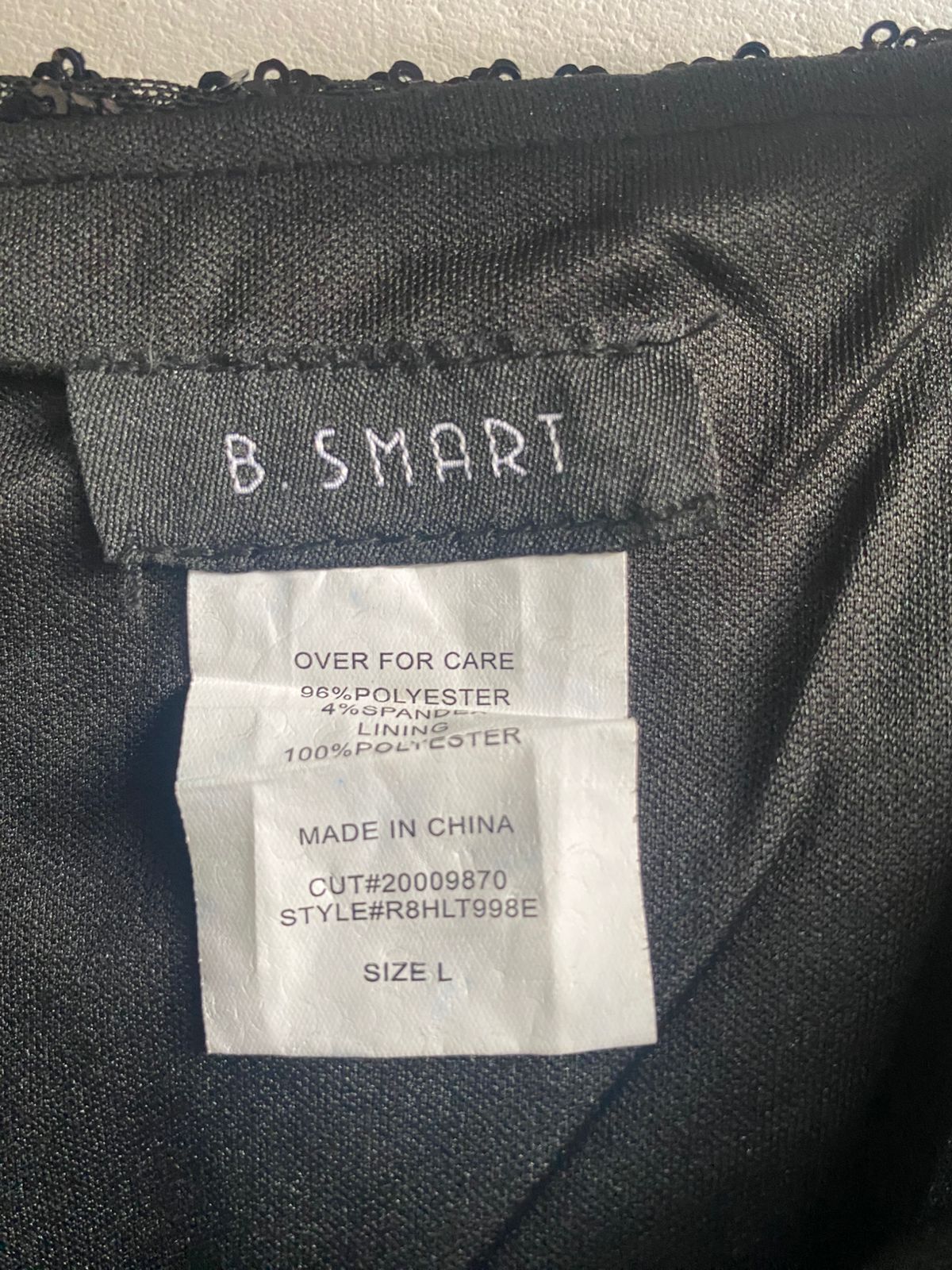 B.SMART|L|BUST 15| BLACK SEQUIN MINI DRESS WITH CRISS-CROSS BACK