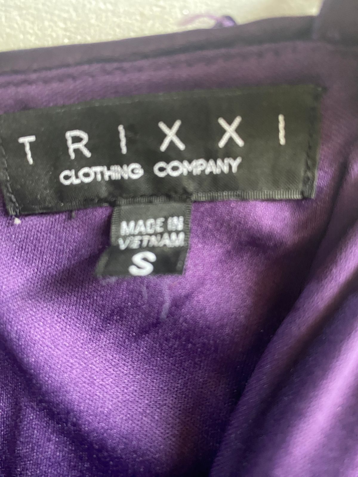 TRIXXI|S|BUST 14|PURPLE SEQUIN FRINGE MINI DRESS