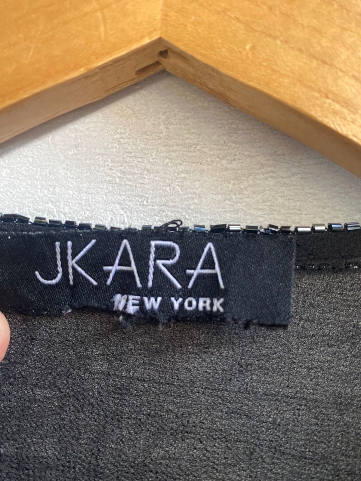 JKARA NEWYORK|S/M|BUST 18|BLACK SHEER EMBLAZONED DUSTER ABAYA